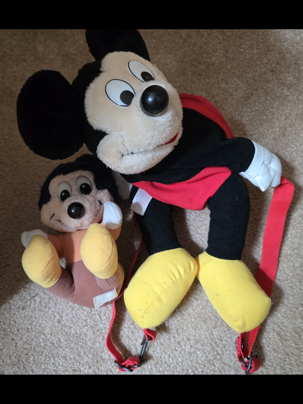 Disney Mickey Mouse Plush And Backpack Lot Vintage Disneyland Disney World